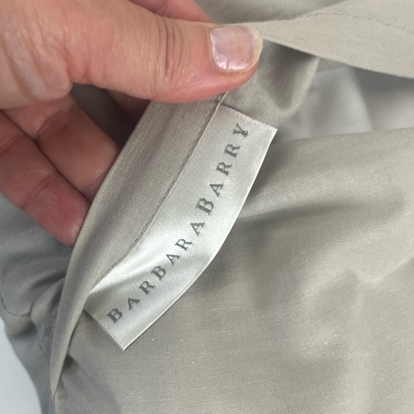 Pair of Barbara Berry grey accent pillows with button & embroidered accents - Picture 4 of 12